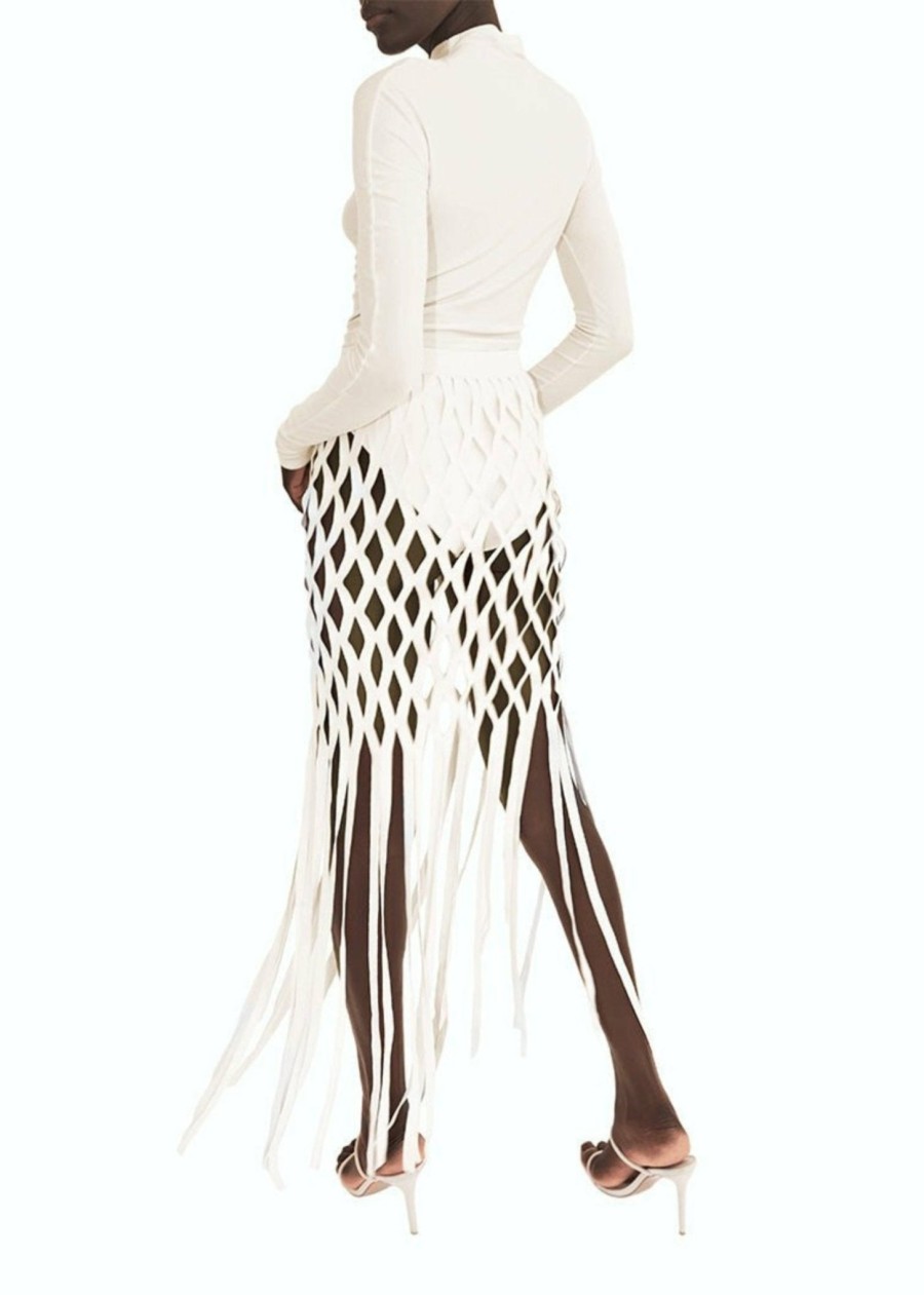 Knitwear|Bottoms LAPOINTE | Matte Viscose Fishnet Skirt And Brief Cream