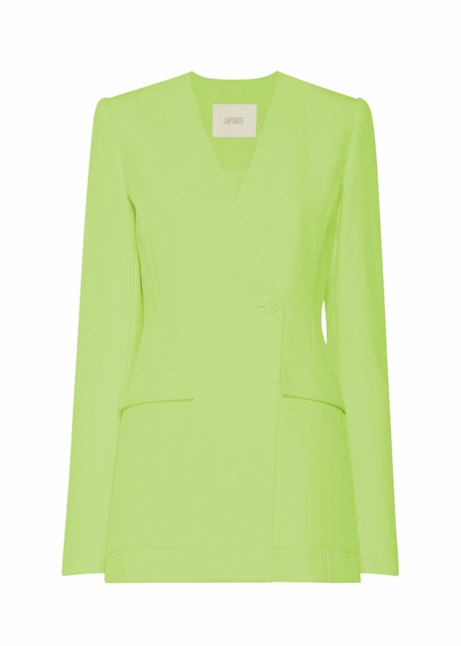 Jackets LAPOINTE | Matte Crepe Collarless Blazer Lime