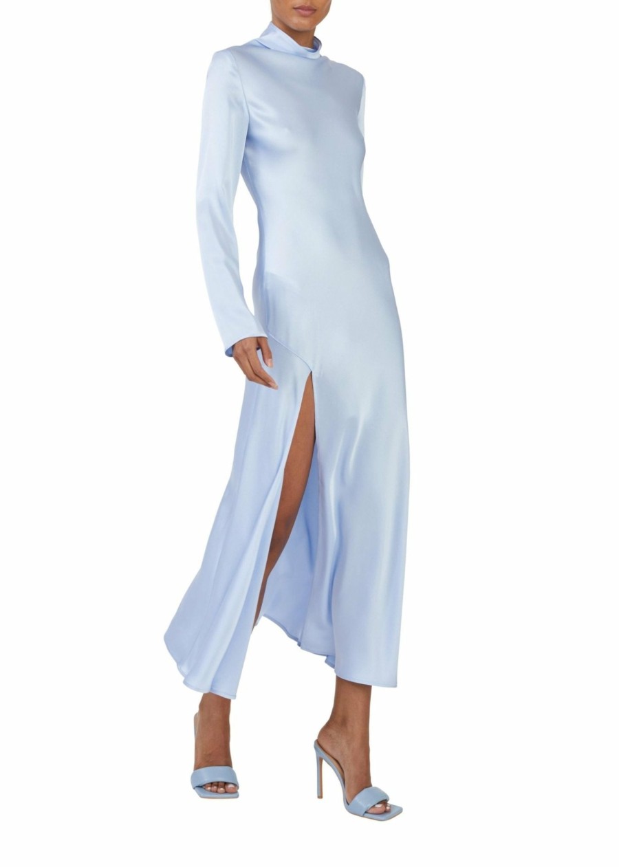 Dresses LAPOINTE | Satin Bias Dress With Slit Celeste