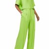 Bottoms LAPOINTE | Silky Twill Relaxed Pleated Pant Neon Green