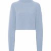 Knitwear|Tops LAPOINTE | Cashmere Silk Cropped Raglan Sweater Pale Blue