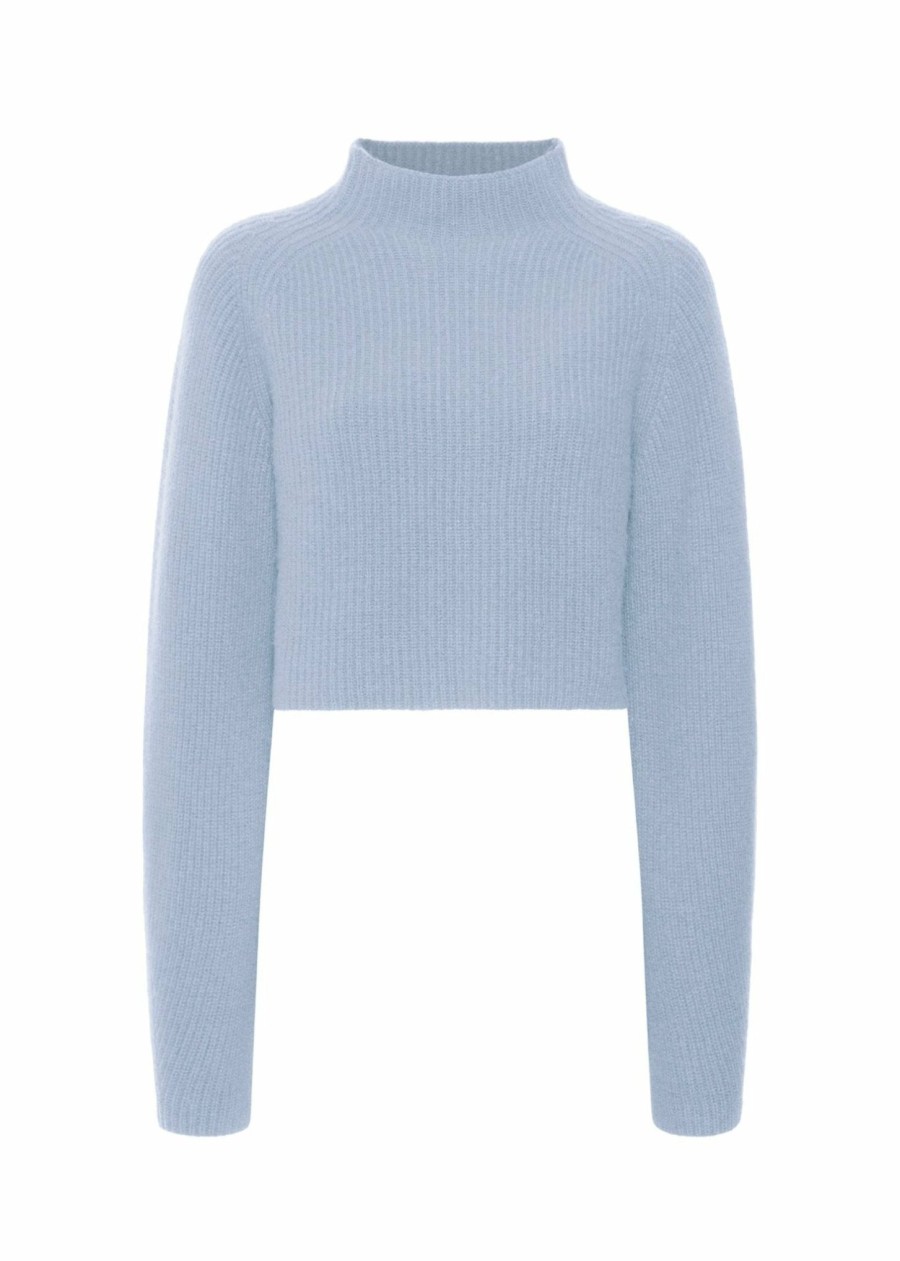 Knitwear|Tops LAPOINTE | Cashmere Silk Cropped Raglan Sweater Pale Blue