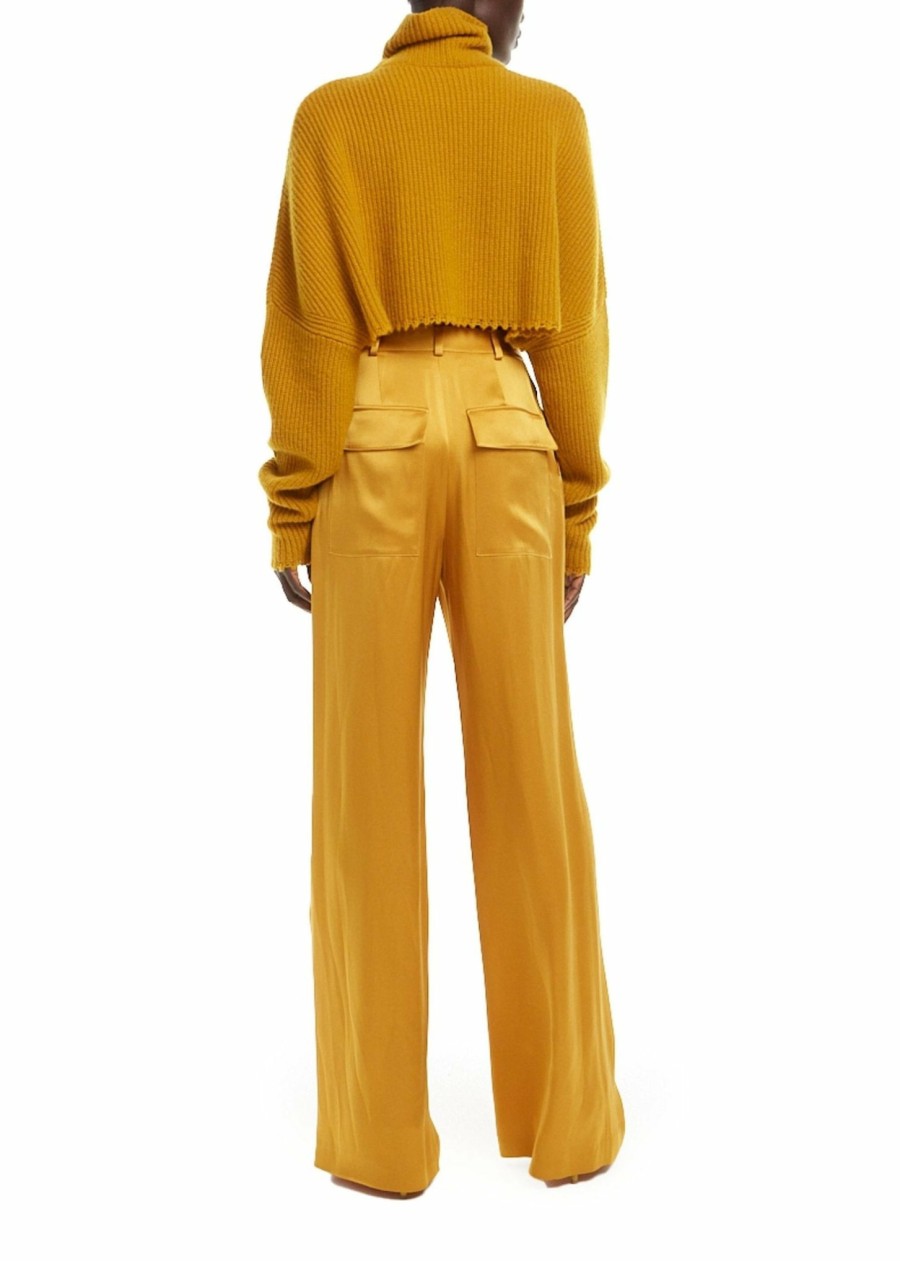 Knitwear|Tops LAPOINTE | Airy Cashmere Cropped Turtleneck Mustard