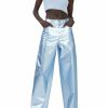 Bottoms LAPOINTE | Metallic Denim Slouchy Pant Celeste