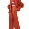 Jackets|Feathers LAPOINTE | Matte Crepe Blazer With Feathers Cinnamon