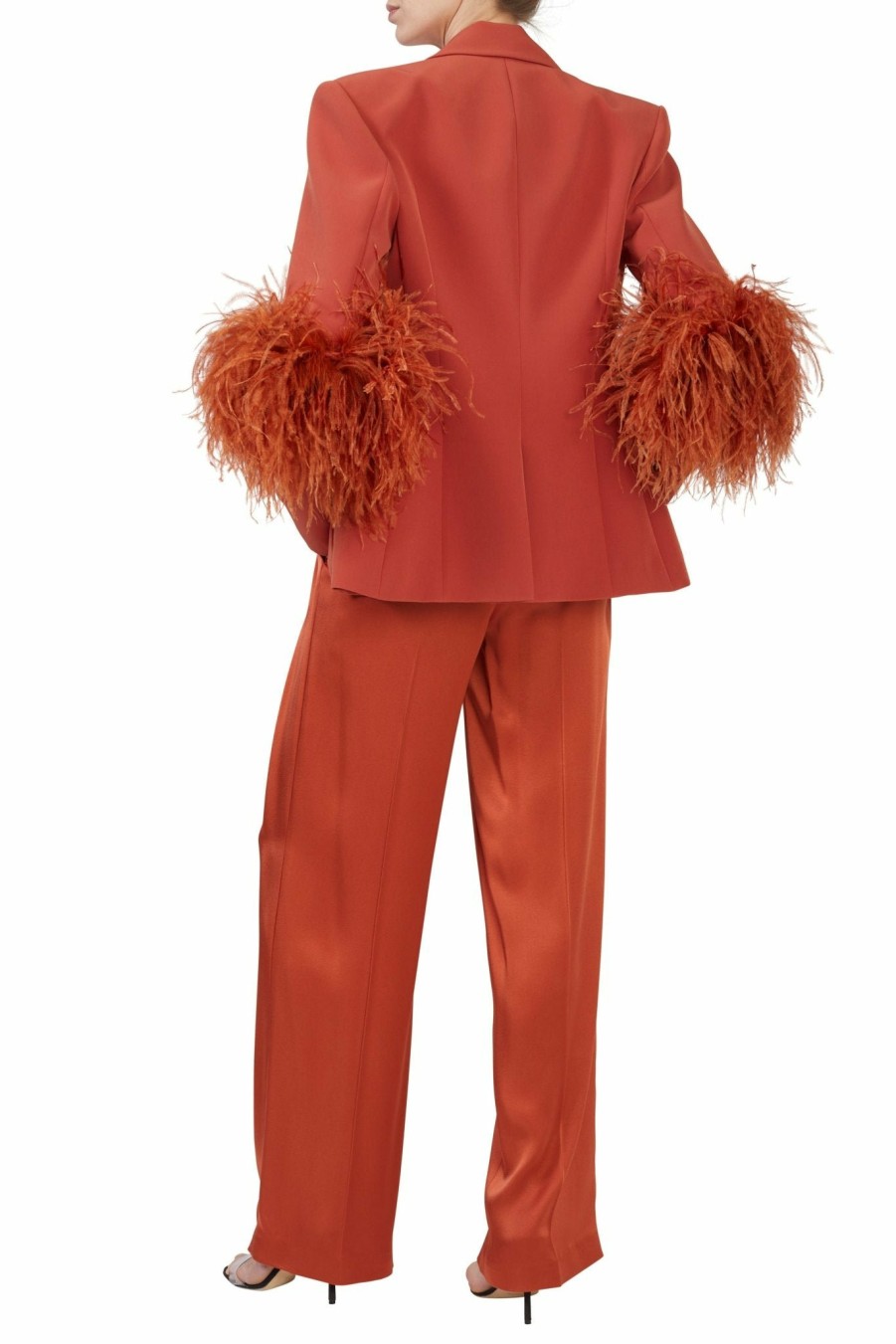 Jackets|Feathers LAPOINTE | Matte Crepe Blazer With Feathers Cinnamon