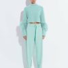 Bottoms LAPOINTE | Matte Crepe Belted Trouser Seafoam