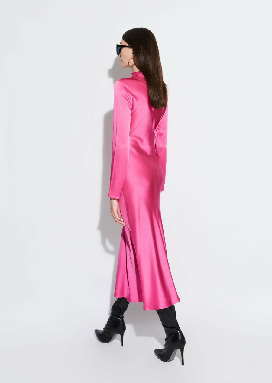 Dresses LAPOINTE | Satin Bias Dress With Slit Magenta