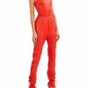 Bottoms LAPOINTE | Faux Leather Lace Up Pant Poppy