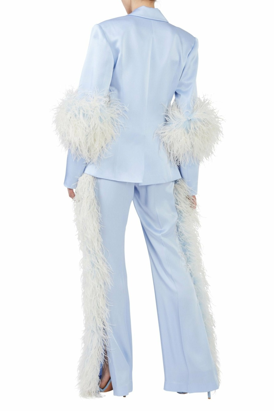 Jackets|Feathers LAPOINTE | Satin Blazer With Feathers Celeste