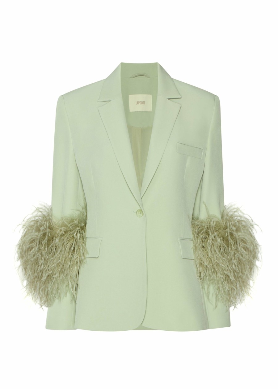 Jackets|Feathers LAPOINTE | Broad Shoulder Blazer With Feathers Mint