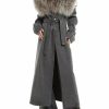 Outerwear LAPOINTE | Washed Denim Relaxed Trench With Shearling Steel