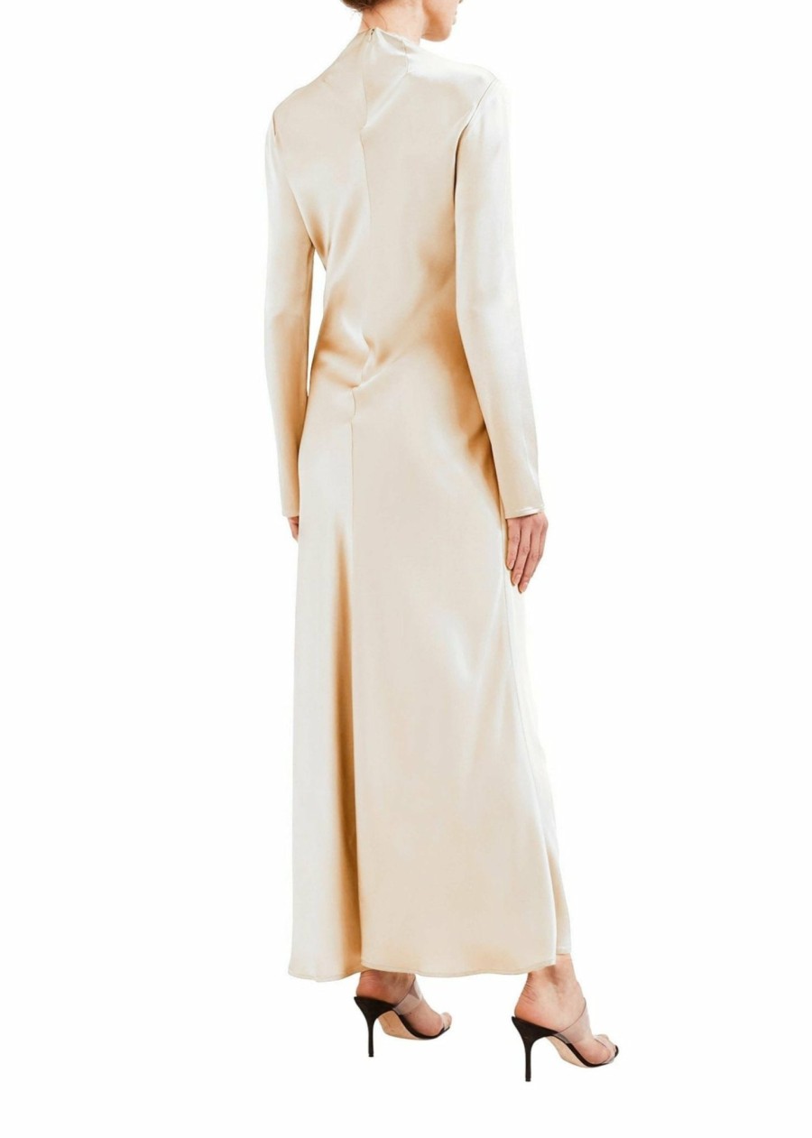 Bridal|Dresses LAPOINTE | Satin Bias Tab Dress With Slit Cream