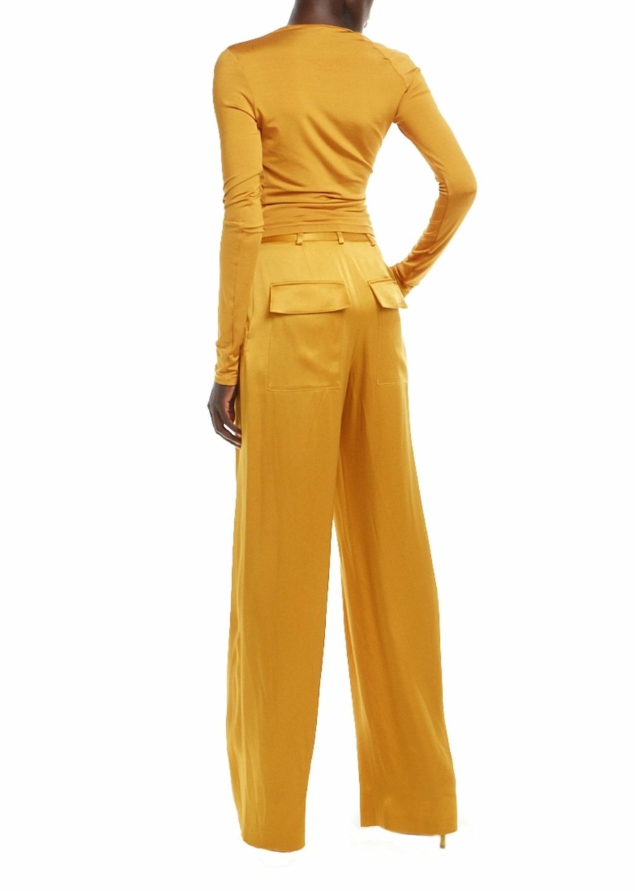 Tops LAPOINTE | Lightweight Jersey Asymmetric Ruched Top Mustard