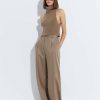 Bottoms LAPOINTE | Wool Relaxed Pleated Pant Taupe