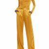 Bottoms LAPOINTE | Satin Relaxed Pleated Pant Mustard