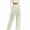 Bridal|Feathers|Bottoms LAPOINTE | Sheer Cupro Pant With Feathers Cream