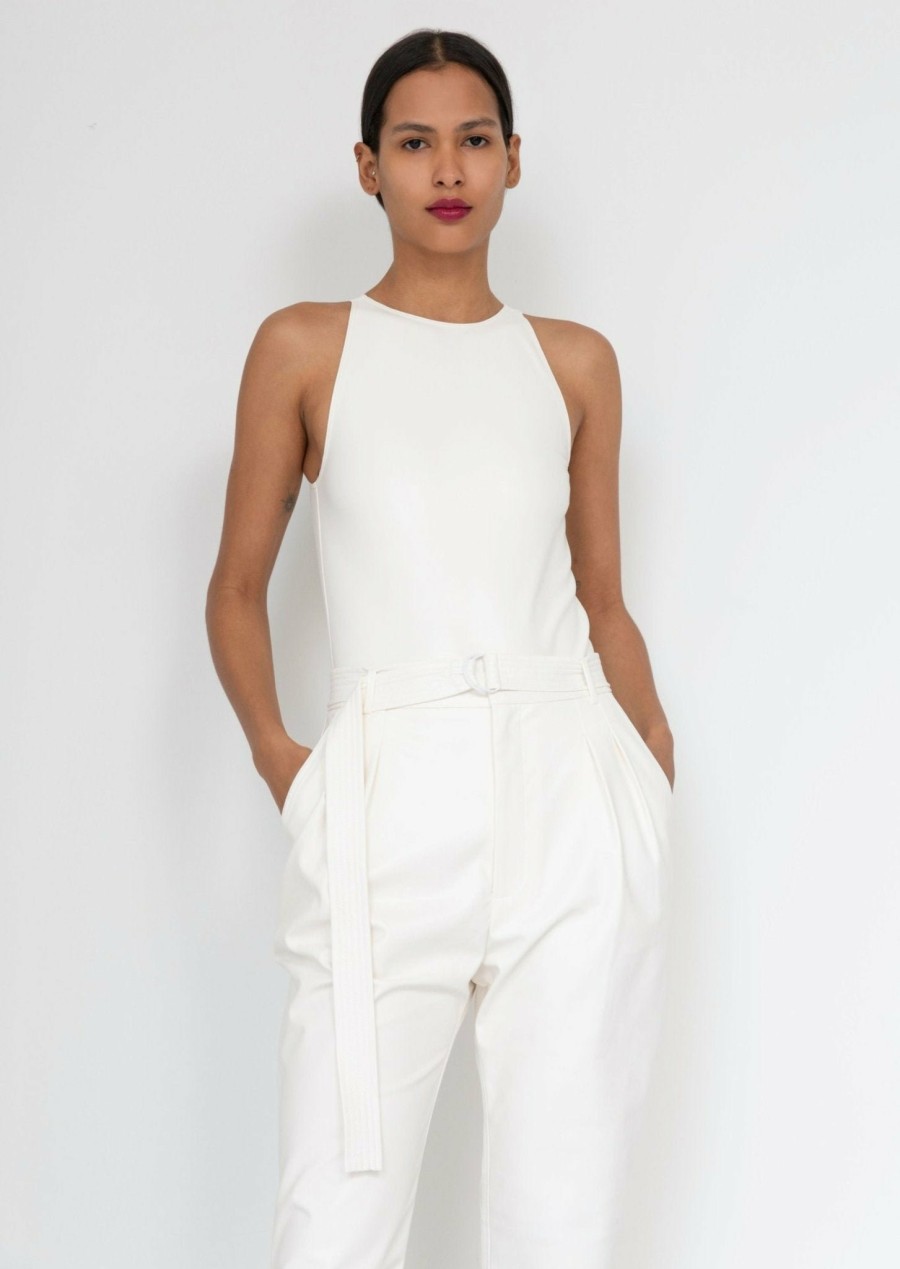 Tops LAPOINTE | Faux Leather Bodysuit White