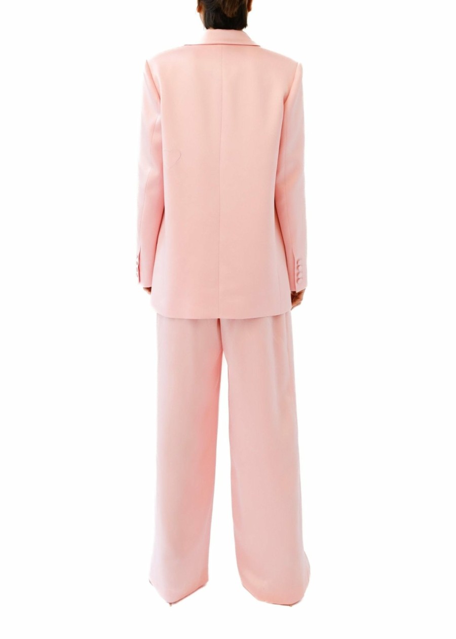 Bottoms LAPOINTE | Lapointe X Jonboy Satin Relaxed Pleated Pant Faded Pink