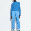 Bottoms LAPOINTE | Satin Belted Cropped Pant Sky Blue