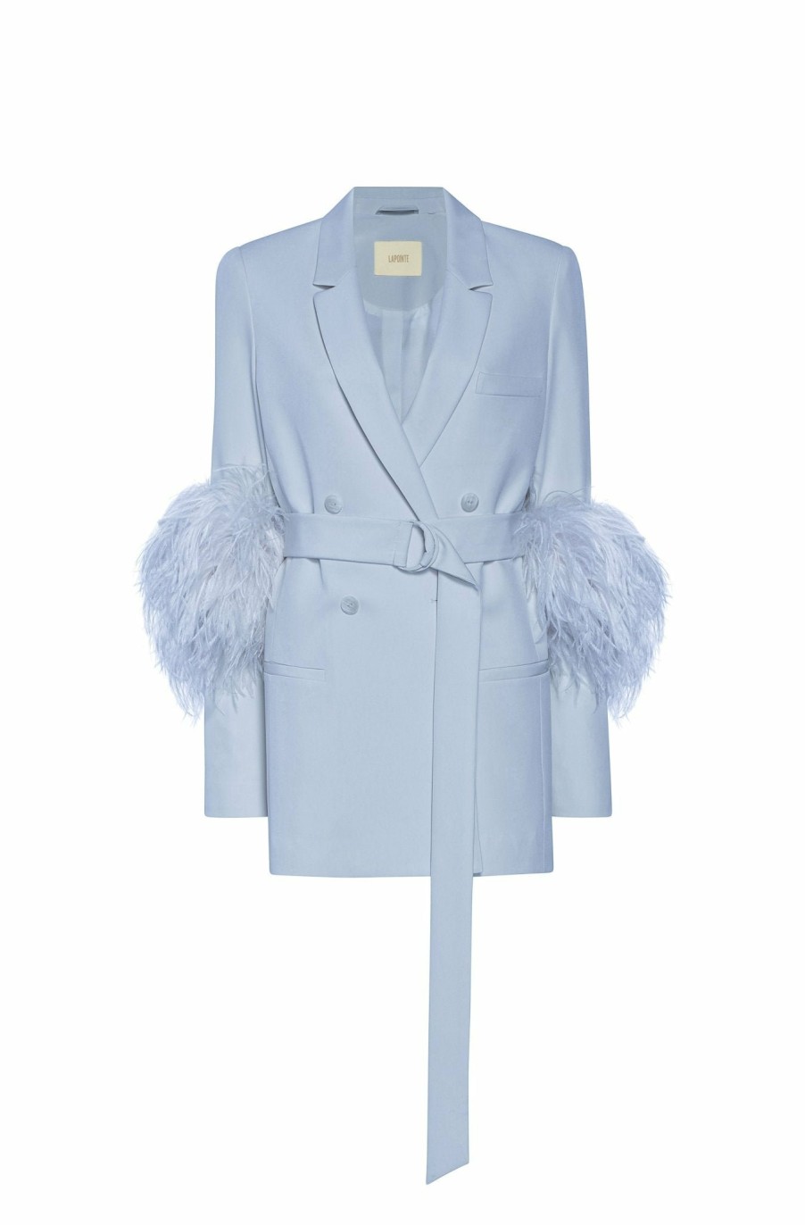 Jackets|Feathers LAPOINTE | Matte Crepe Feather Blazer Pale Blue