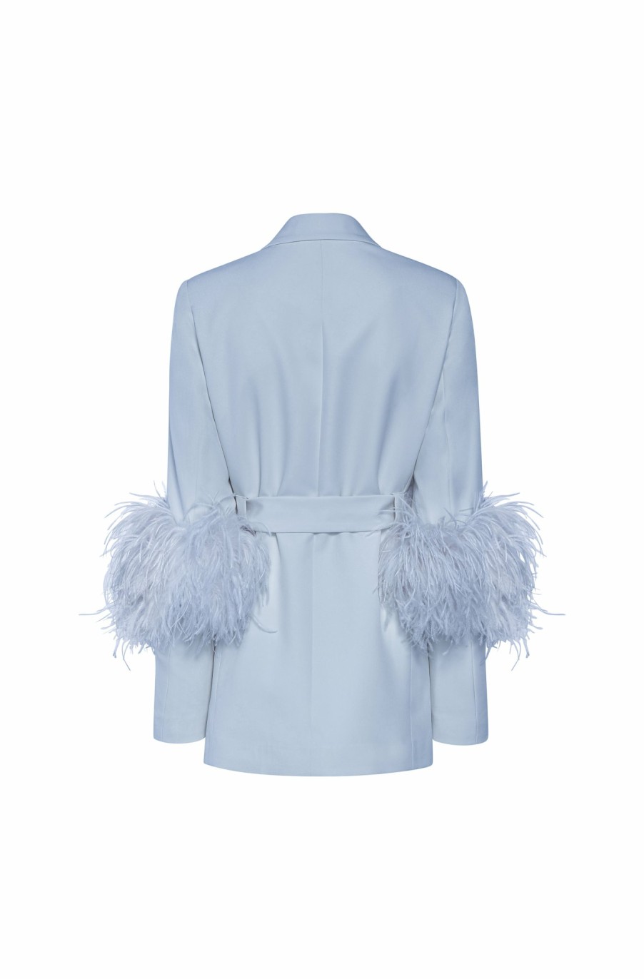 Jackets|Feathers LAPOINTE | Matte Crepe Feather Blazer Pale Blue