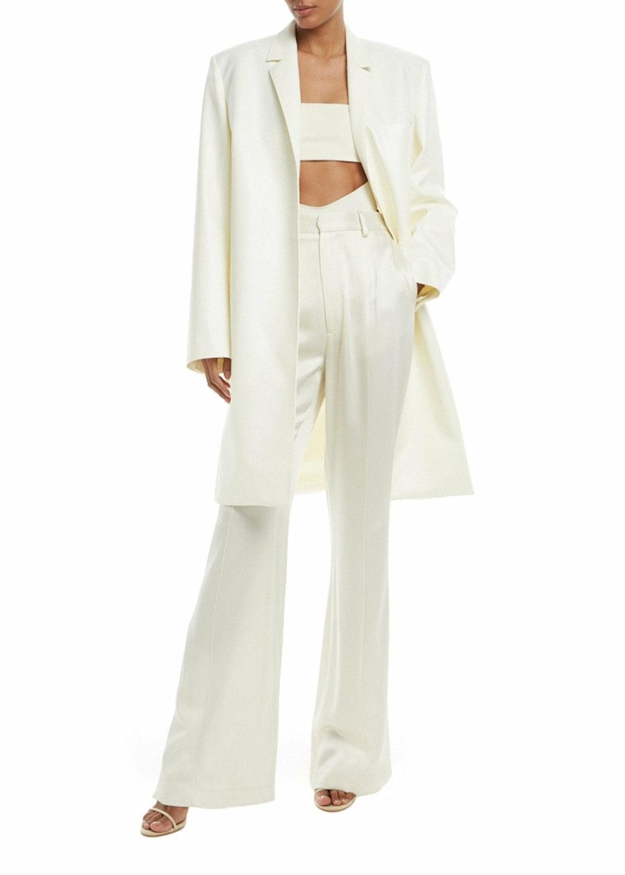 Bridal|Outerwear LAPOINTE | Faux Leather Boxy Coat Cream