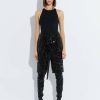 Bottoms LAPOINTE | Sequin High Waisted Belted Short Black