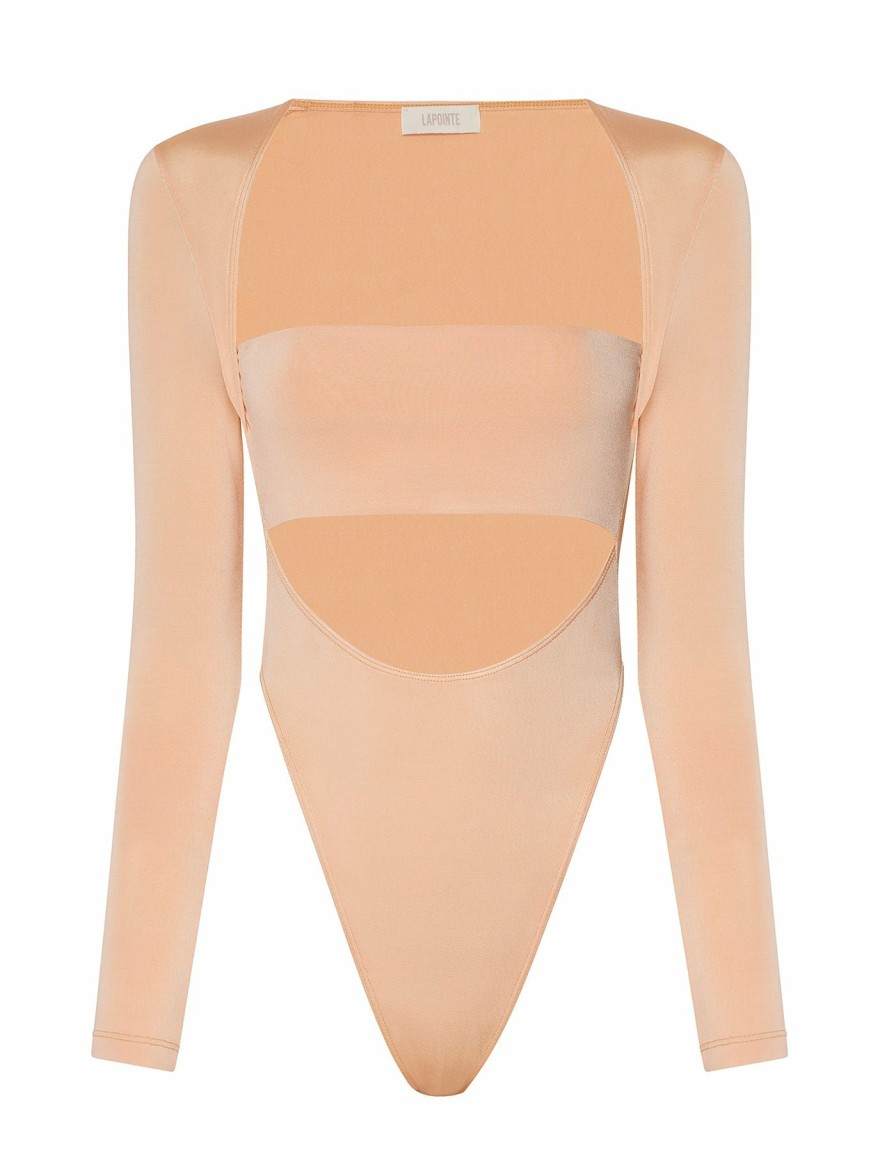 Tops LAPOINTE | Jersey Longsleeve Cutout Bodysuit Melon