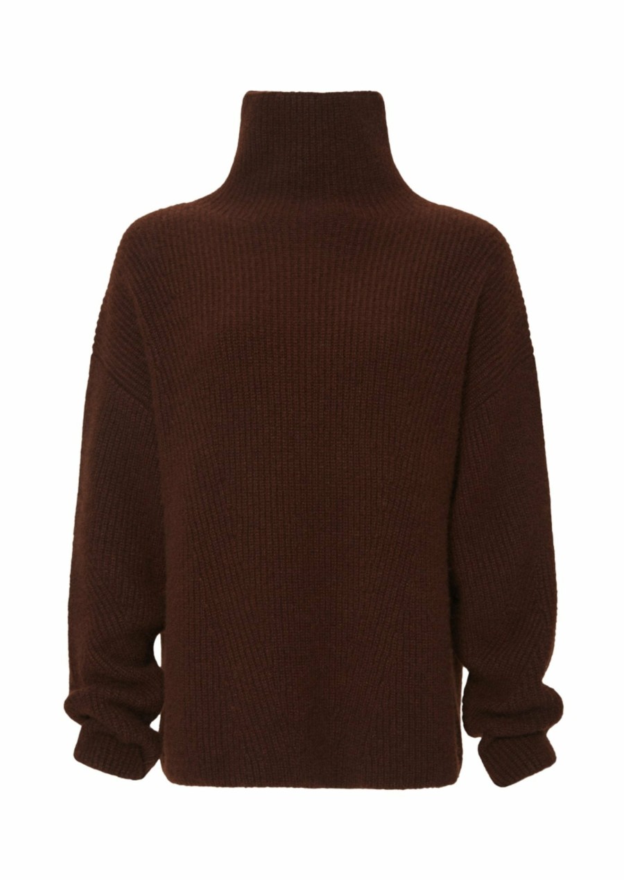 Knitwear|Tops LAPOINTE | Cashmere Silk Turtleneck Chocolate