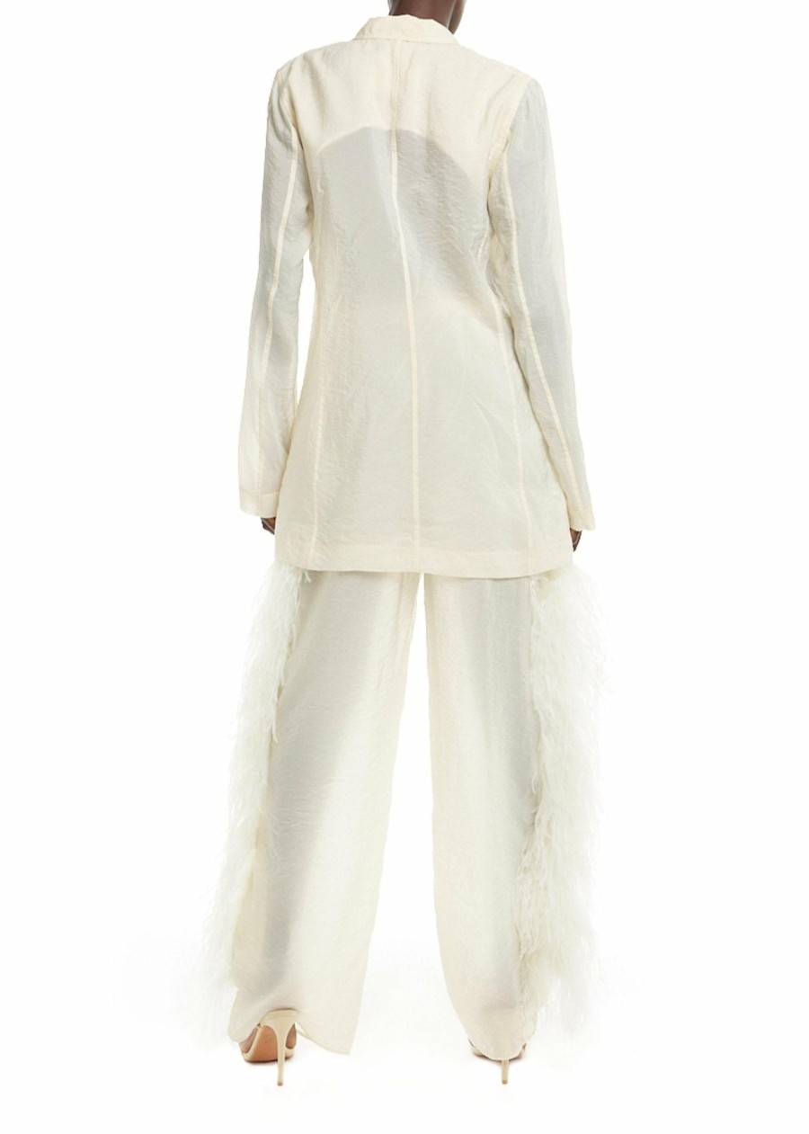 Jackets|Bridal LAPOINTE | Textured Sheer Cupro Blazer Cream