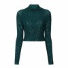 Knitwear|Tops LAPOINTE | Cashmere Sequin Cropped Top Emerald