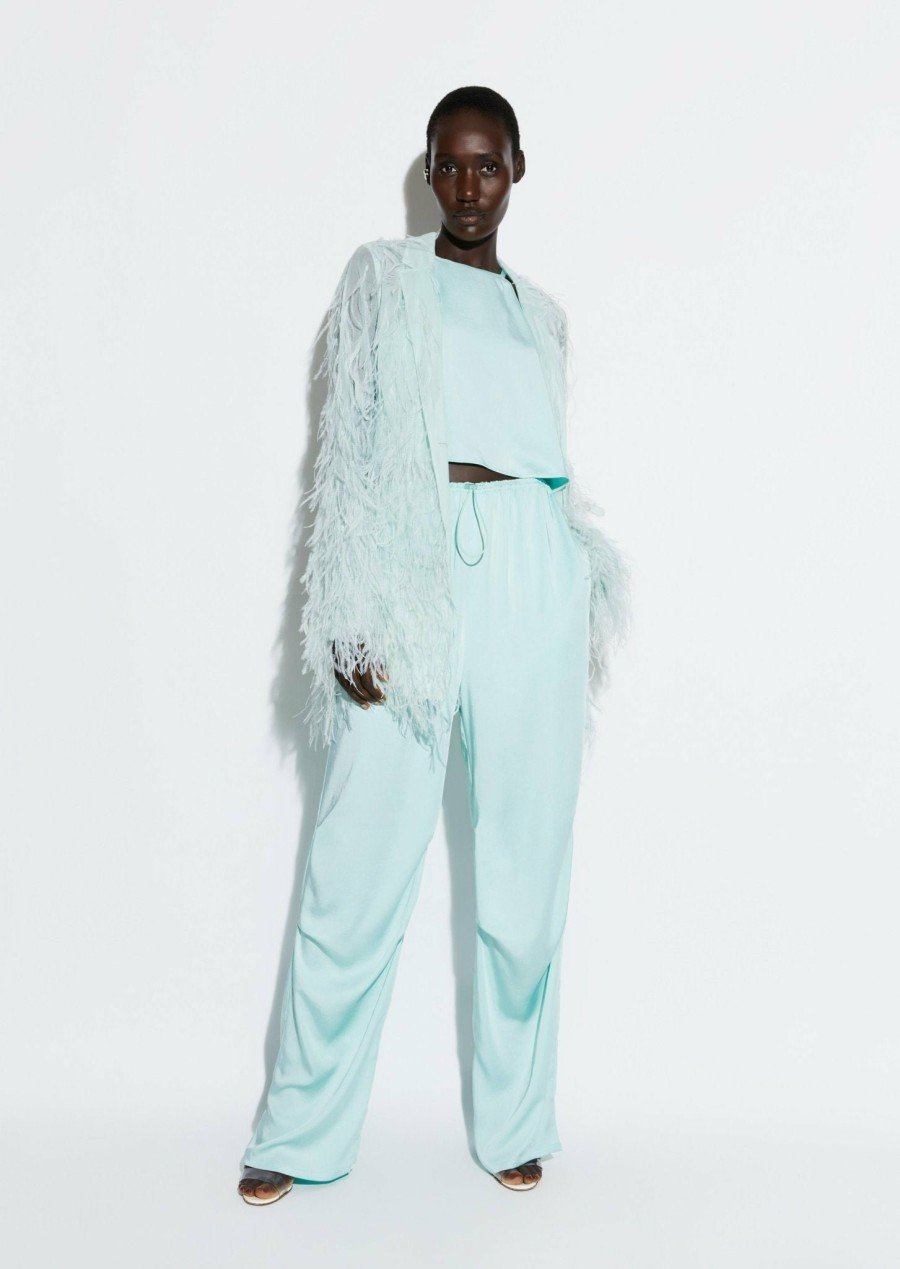 Jackets|Feathers LAPOINTE | Feather Embroidery Single Breasted Blazer Seafoam