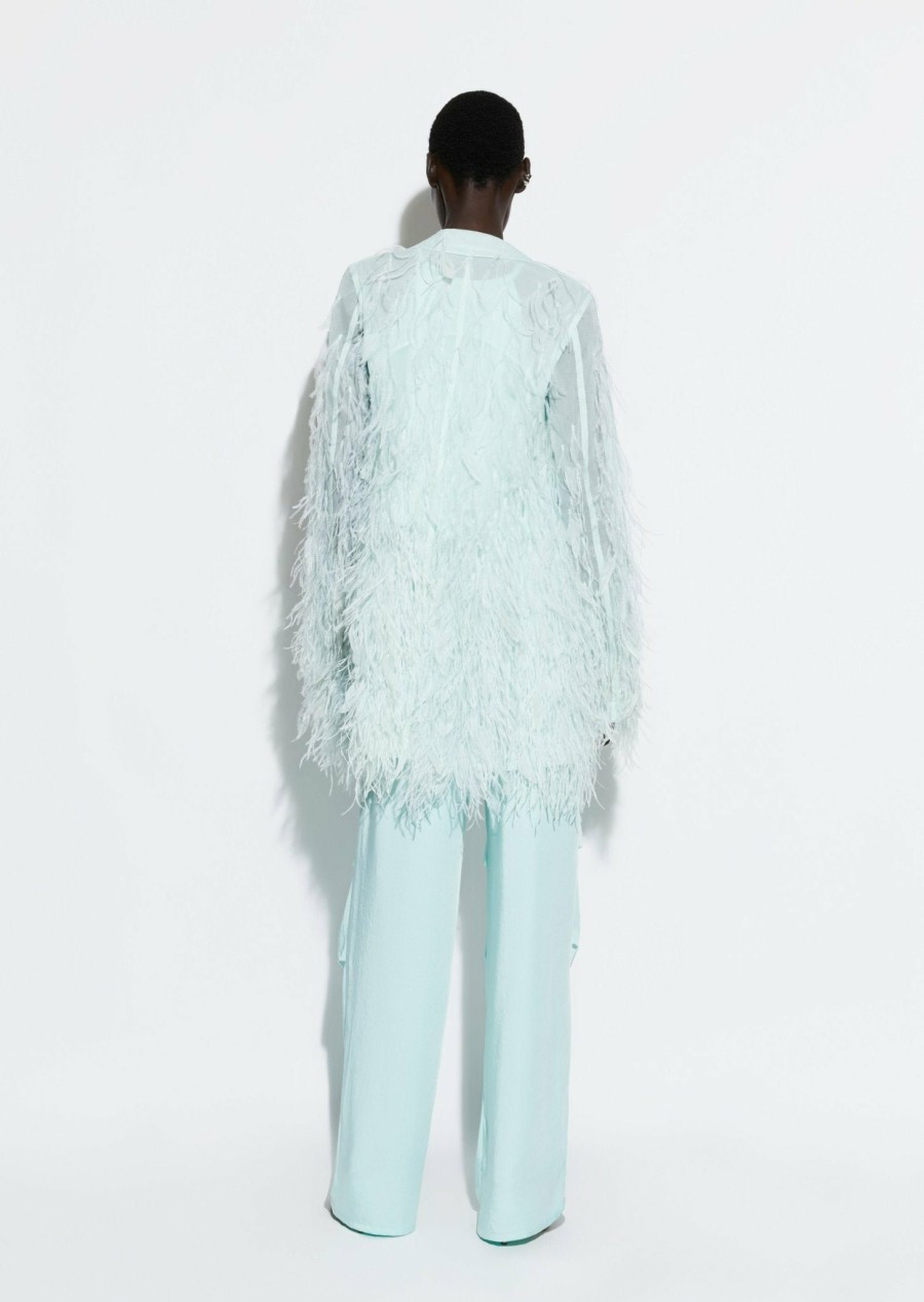 Jackets|Feathers LAPOINTE | Feather Embroidery Single Breasted Blazer Seafoam