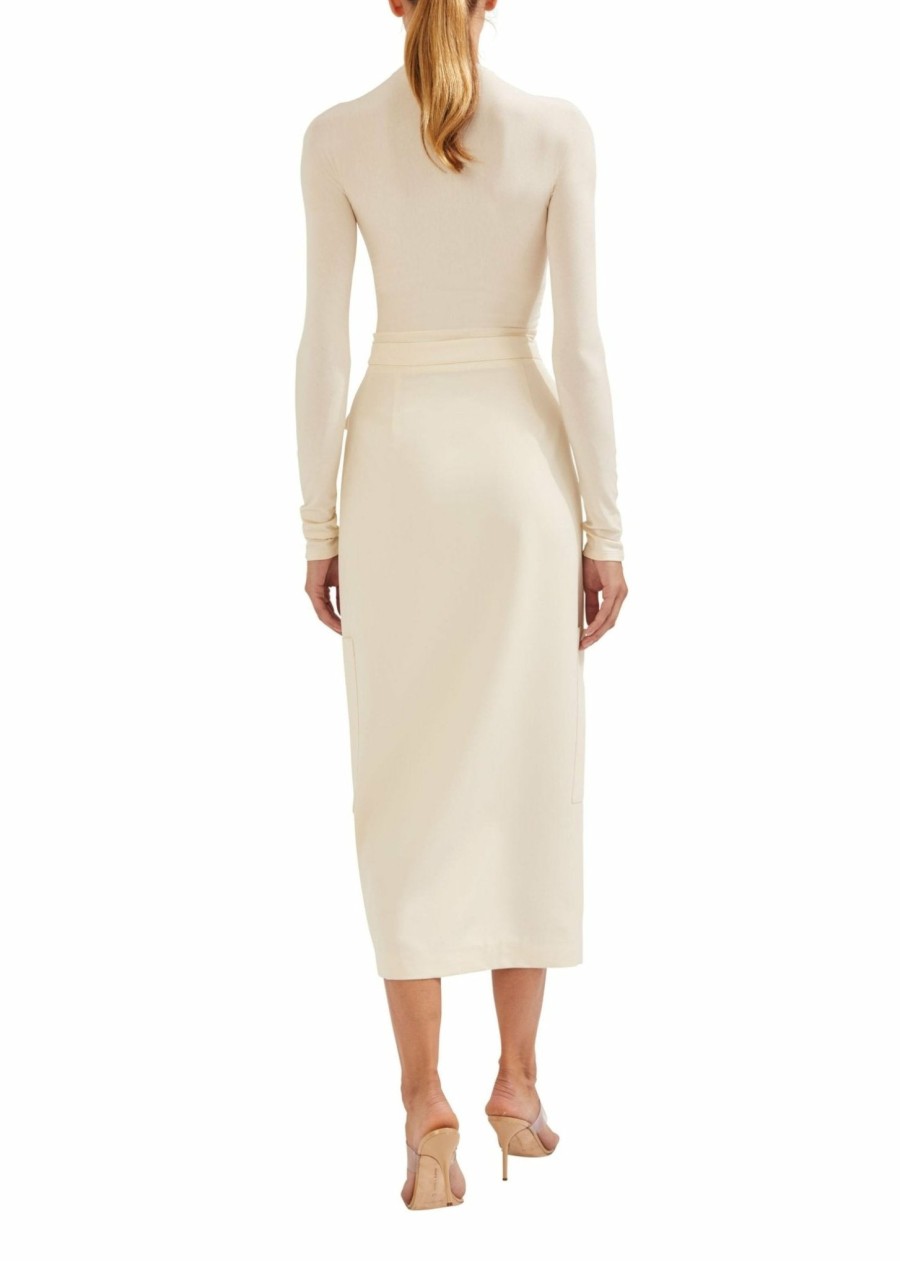 Bridal|Bottoms LAPOINTE | Matte Crepe Cargo Skirt Cream