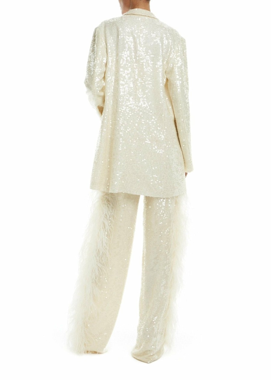 Jackets|Bridal LAPOINTE | Sequin Single Breasted Blazer Cream