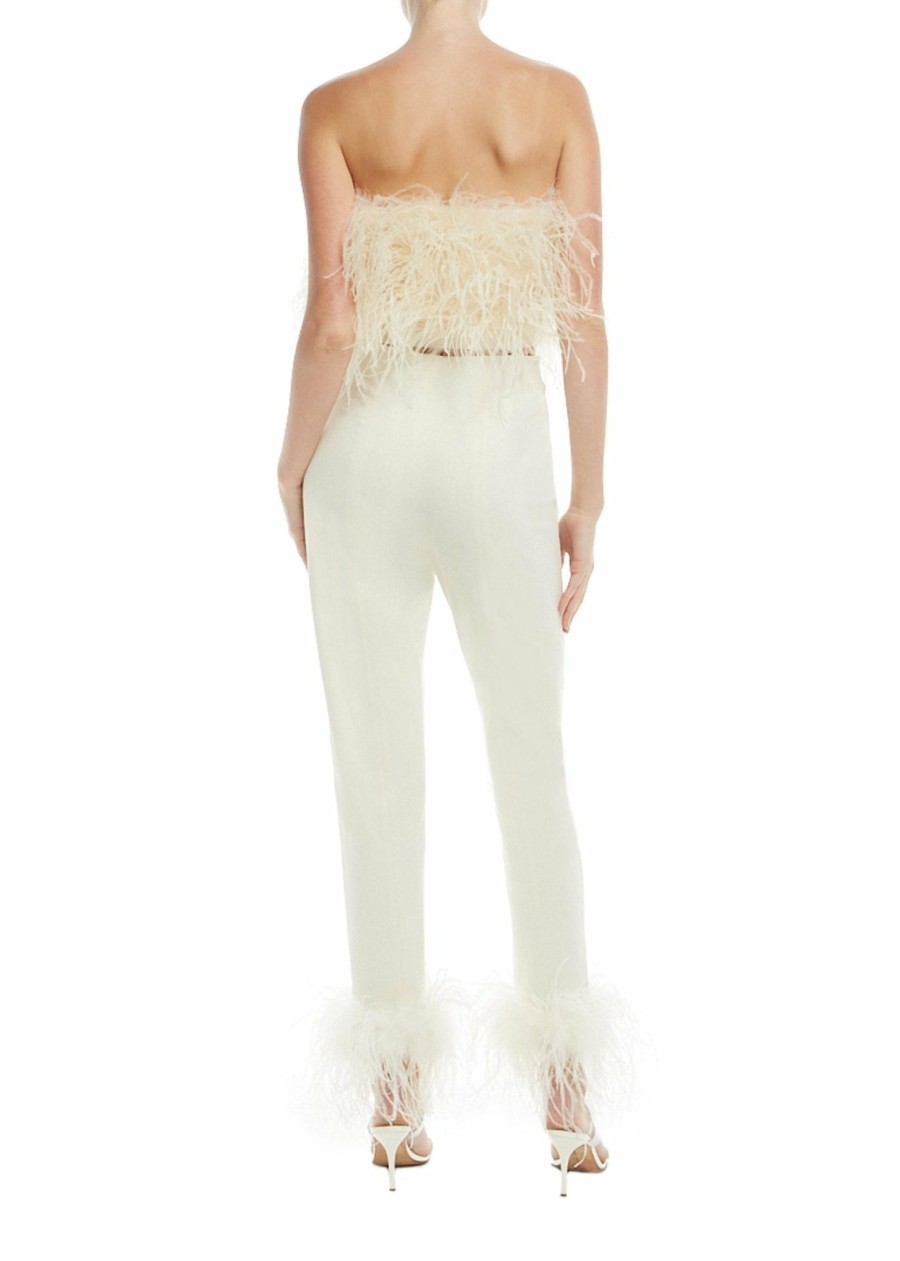 Bridal|Feathers|Bottoms LAPOINTE | Scuba Legging With Feathers Cream