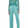 Bottoms LAPOINTE | Satin Belted Cropped Pant Sea Green