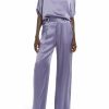 Bottoms LAPOINTE | Satin Relaxed Pleated Pant Lavender