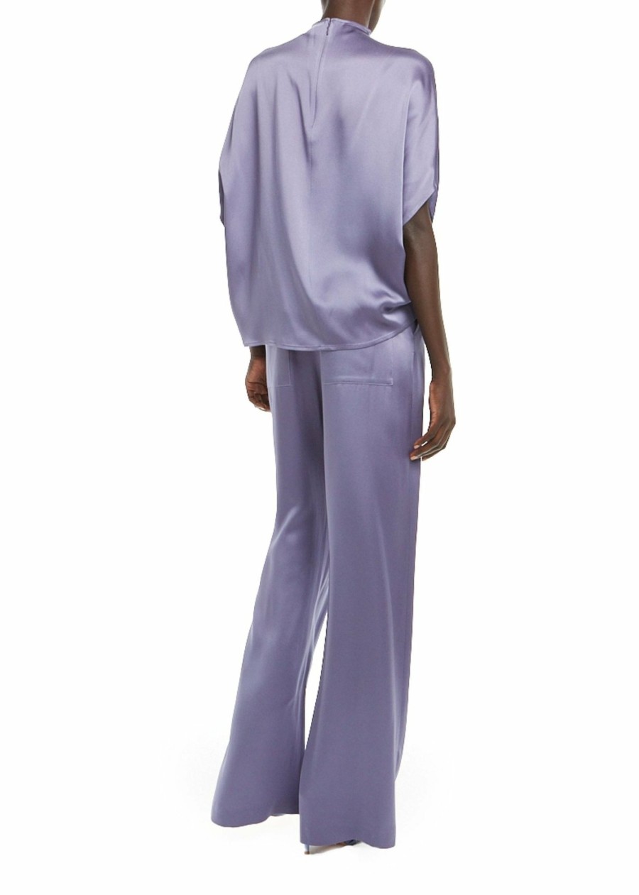 Bottoms LAPOINTE | Satin Relaxed Pleated Pant Lavender