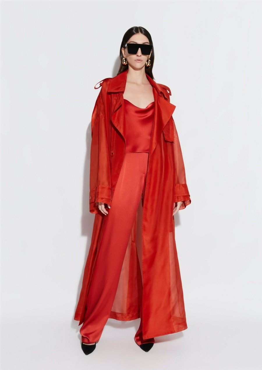 Outerwear LAPOINTE | Organza Trench Carnelian