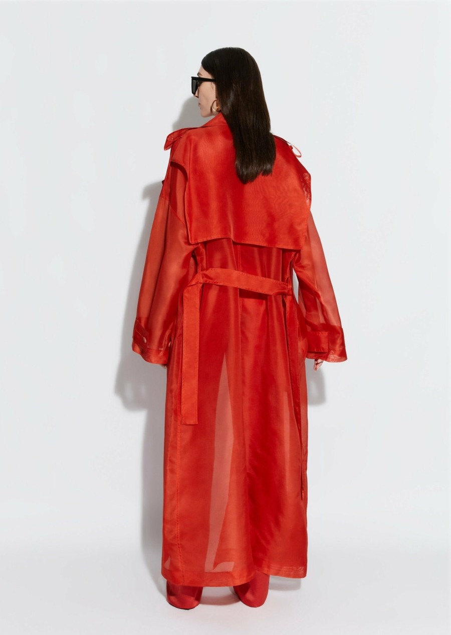 Outerwear LAPOINTE | Organza Trench Carnelian