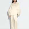 Bridal|Feathers|Tops LAPOINTE | Satin Button Down With Feathers Cream