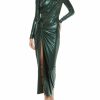 Dresses LAPOINTE | Shiny Jersey Sarong Dress Forest