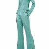 Bottoms LAPOINTE | Satin High Waisted Flared Pant Sea Green