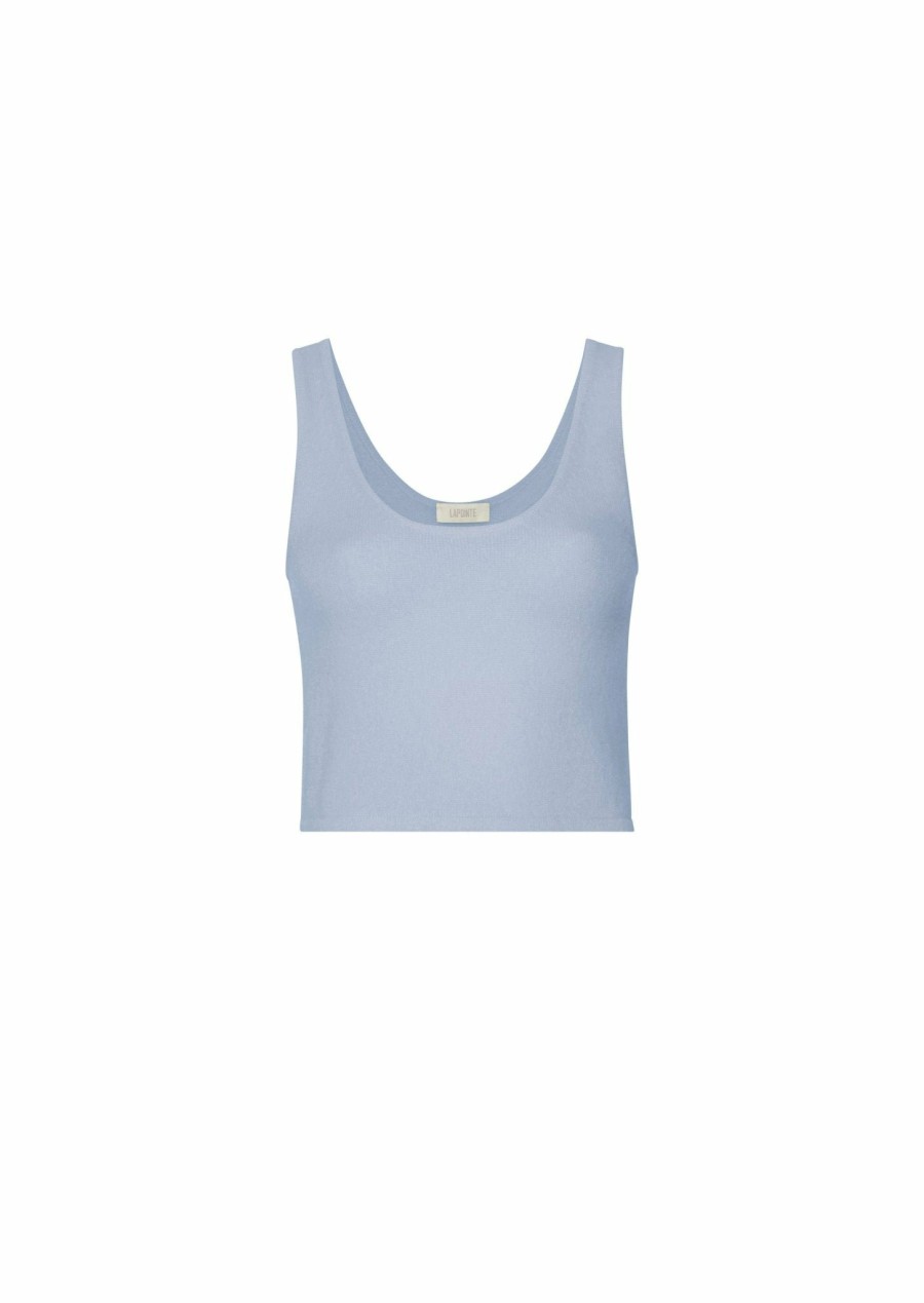 Knitwear|Tops LAPOINTE | Cashmere Silk Cropped Tank Top Pale Blue