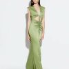 Dresses LAPOINTE | Satin Shirred Dress Olive