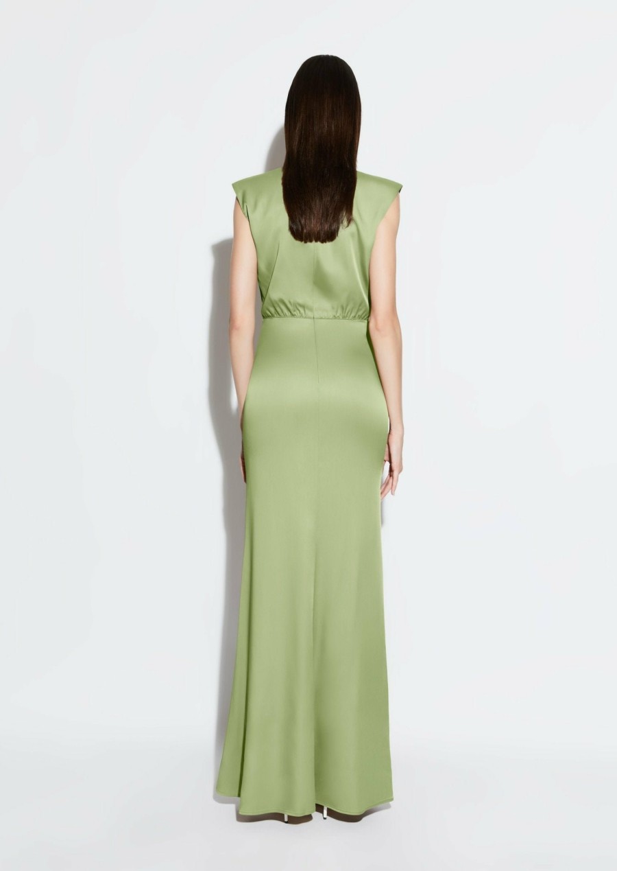 Dresses LAPOINTE | Satin Shirred Dress Olive