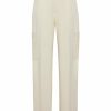 Bottoms LAPOINTE | Matte Crepe Round Leg Trouser Cream